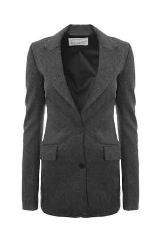 Chaqueta de lana y seda - Gris jaspeado