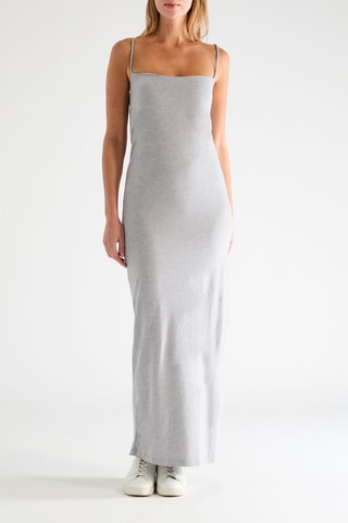 Lange Zijden Jurk - Grijs