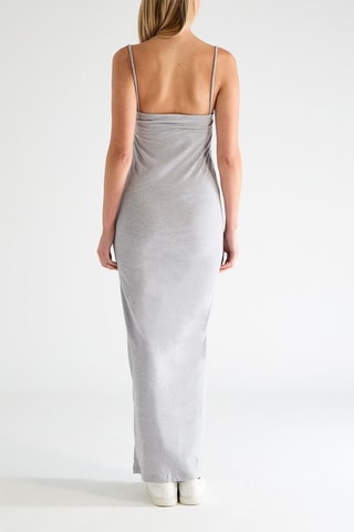 Lange Zijden Jurk - Grijs
