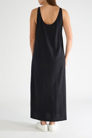 Vestido largo de algodón orgánico - Negro