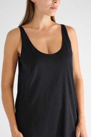 Vestido largo de algodón orgánico - Negro