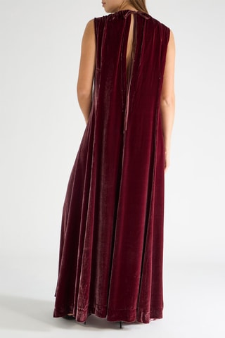 Vestido largo de terciopelo - Rojo