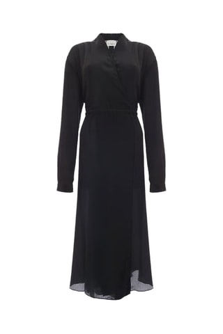 Vestido largo de seda - Negro