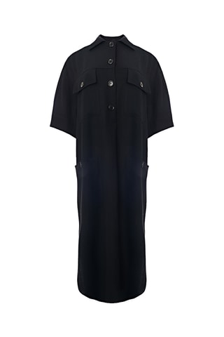 Vestido largo de lino - Negro