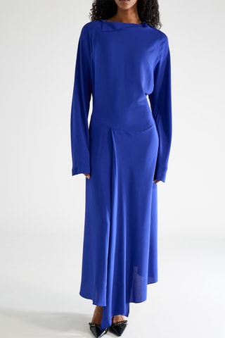 Vestido largo de seda - Azul eléctrico