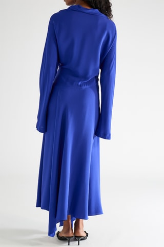 Vestido largo de seda - Azul eléctrico