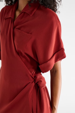 Vestido cruzado - Marrón