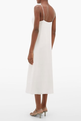 Vestido midi de seda - Blanco