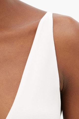 Vestido midi de seda - Blanco