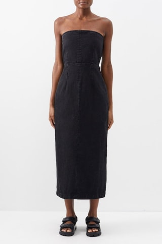 Vestido bustier de algodón orgánico - Negro