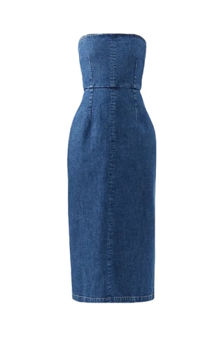 Vestido bustier de algodón orgánico - Índigo