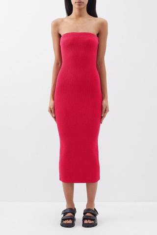 Vestido bustier - Fucsia