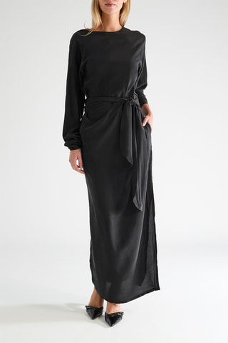 Vestido largo de seda - Negro