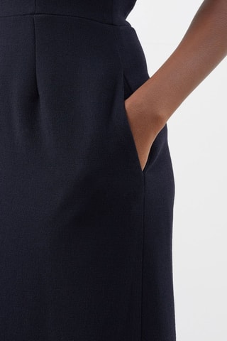 Vestido bustier de lana - Azul marino