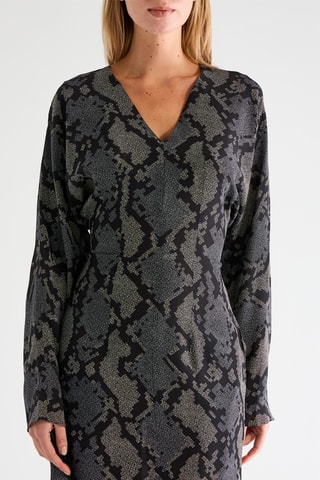 Vestido largo de seda - Negro