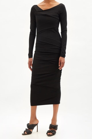 Vestido drapeado - Negro