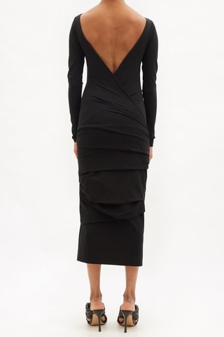 Vestido drapeado - Negro