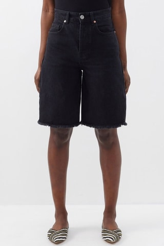 Short vaquero de algodón orgánico - Negro 