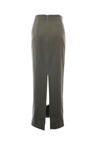 Falda de tubo de lana - Caqui