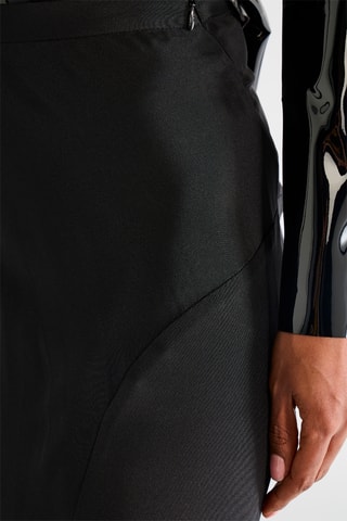 Falda larga de nobuk - Negro