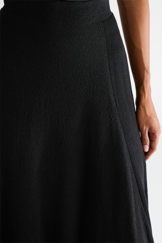 Falda larga de talle alto - Negro