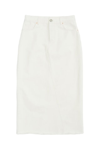 Falda recta vaquera de algodón orgánico - Blanco