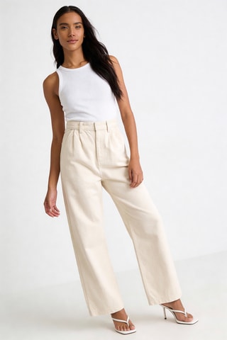 Pantalón de algodón orgánico - Marfil