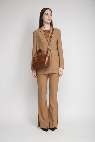 Bolso de piel Daphne - Marrón