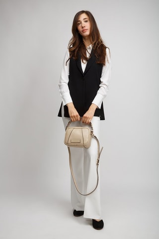 Bolso para cámara de fotos de piel Brigida - Beige