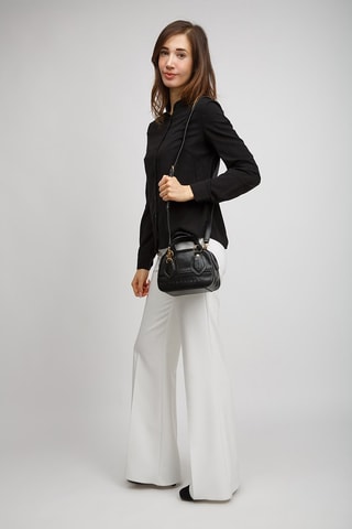 Bolso de piel Daphne - Negro