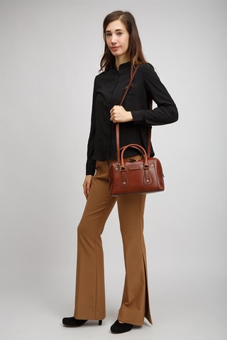 Bolso de piel Cecilia - Marrón