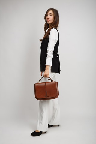 Bolso de piel Faentina - Camel