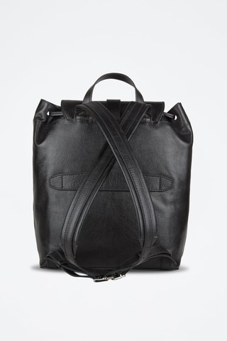 Mochila de piel Cesare - Negro 