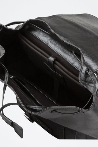 Mochila de piel Cesare - Negro 