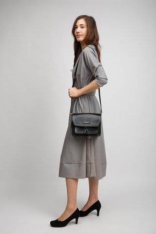 Bandolera de piel Elba - Negro