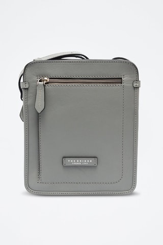 Bandolera de piel - Gris