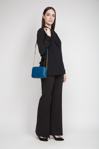 Bandolera de piel Elettra - Azul oscuro