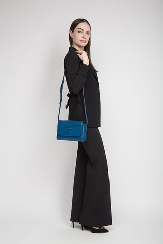 Bandolera de piel Elettra - Azul oscuro 