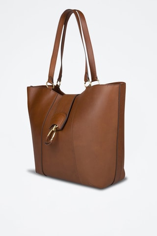 Bolso shopper de piel Erica - Marrón