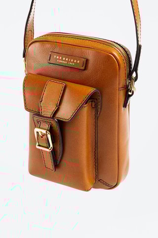 Bandolera de piel - Camel