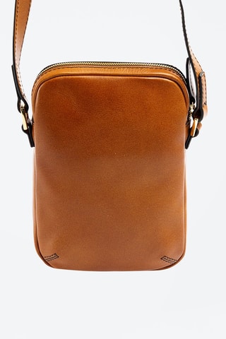 Bandolera de piel - Camel