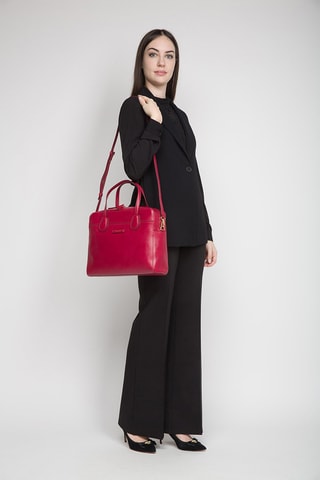 Maletín de piel Elettra - Fucsia 