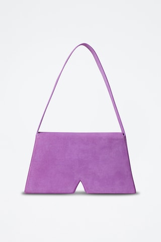 Sac porté épaule en nubuck - Mauve