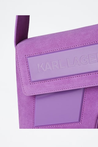 Sac porté épaule en nubuck - Mauve