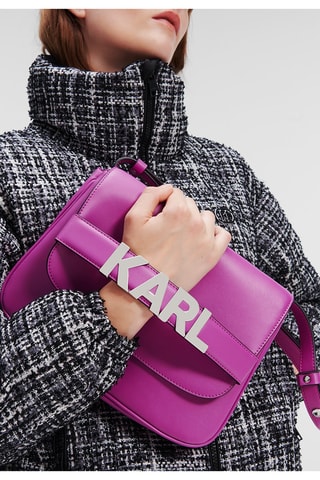 Sac porté épaule en cuir - Fuchsia