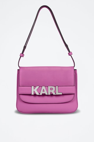 Sac porté épaule en cuir - Fuchsia