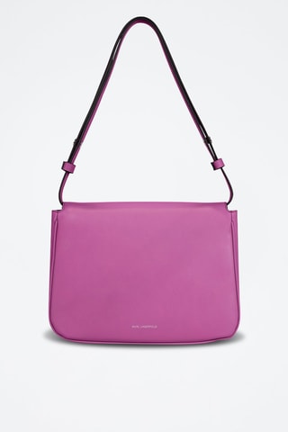 Sac porté épaule en cuir - Fuchsia