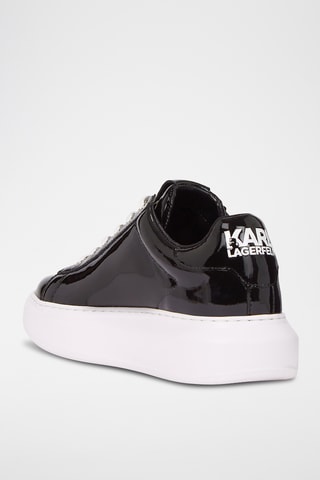 Baskets plateformes en cuir verni - Noir