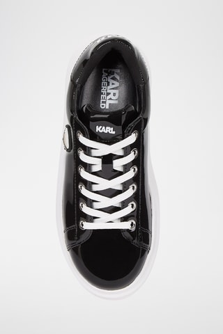 Baskets plateformes en cuir verni - Noir