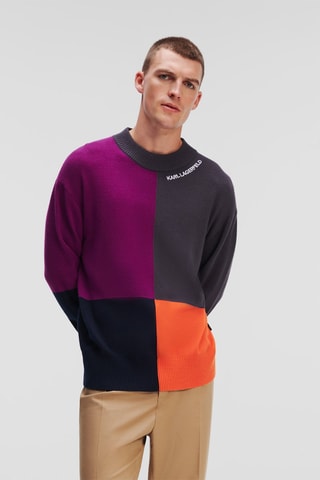 Pull en laine - Violet et gris